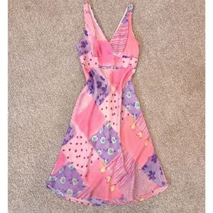Jonathan Martin Pink and Purple Strapless Fairycore dress